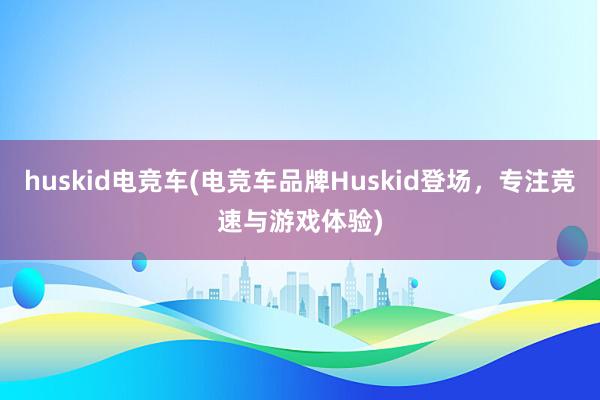 huskid电竞车(电竞车品牌Huskid登场，专注竞速与游戏体验)