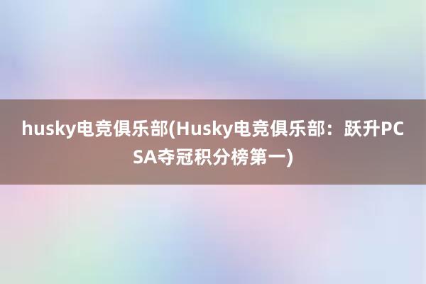 husky电竞俱乐部(Husky电竞俱乐部：跃升PCSA夺冠积分榜第一)