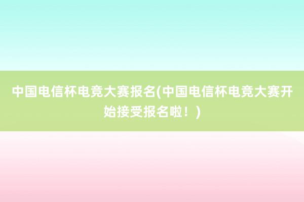 中国电信杯电竞大赛报名(中国电信杯电竞大赛开始接受报名啦！)