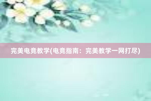 完美电竞教学(电竞指南：完美教学一网打尽)