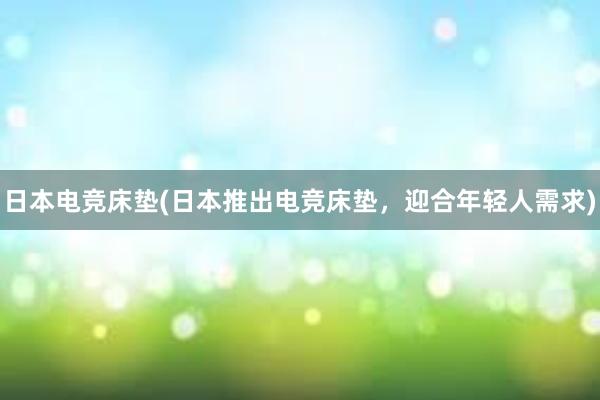 日本电竞床垫(日本推出电竞床垫，迎合年轻人需求)