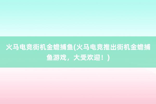 火马电竞街机金蟾捕鱼(火马电竞推出街机金蟾捕鱼游戏，大受欢迎！)