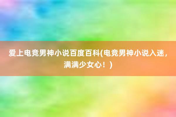 爱上电竞男神小说百度百科(电竞男神小说入迷，满满少女心！)