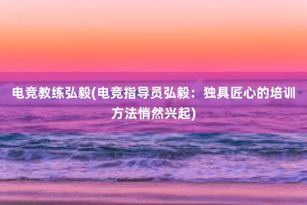 电竞教练弘毅(电竞指导员弘毅：独具匠心的培训方法悄然兴起)