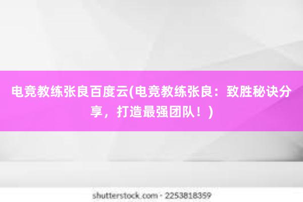 电竞教练张良百度云(电竞教练张良：致胜秘诀分享，打造最强团队！)