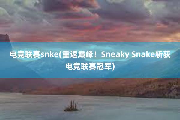 电竞联赛snke(重返巅峰！Sneaky Snake斩获电竞联赛冠军)