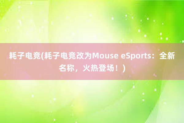 耗子电竞(耗子电竞改为Mouse eSports：全新名称，火热登场！)