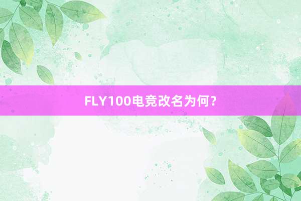 FLY100电竞改名为何？