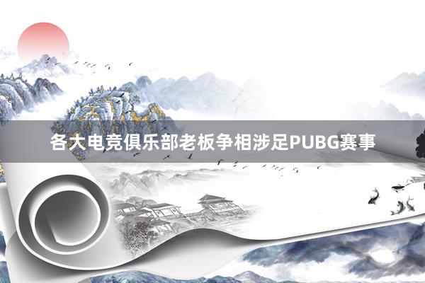 各大电竞俱乐部老板争相涉足PUBG赛事