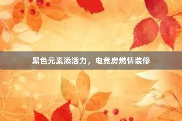 黑色元素添活力，电竞房燃情装修