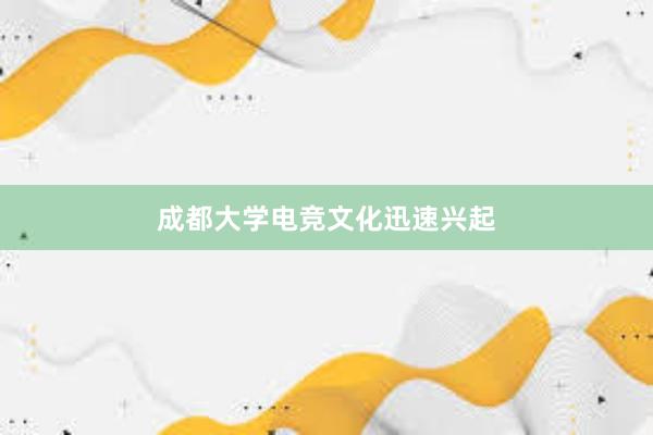 成都大学电竞文化迅速兴起