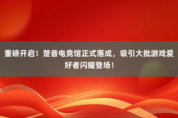 重磅开启！楚音电竞馆正式落成，吸引大批游戏爱好者闪耀登场！