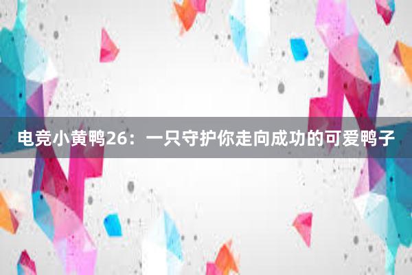 电竞小黄鸭26：一只守护你走向成功的可爱鸭子