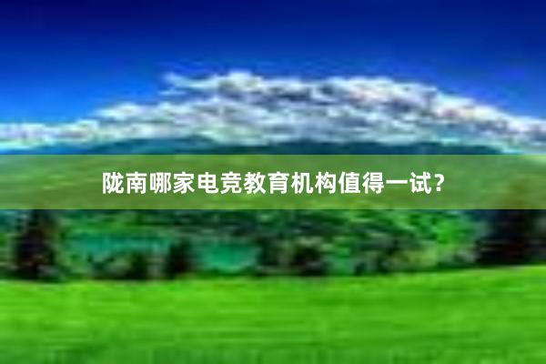 陇南哪家电竞教育机构值得一试？